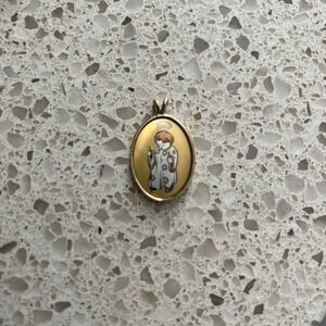 Vintage Christmas Angel Pendant Hummel Gold Religious Must have Jewelry